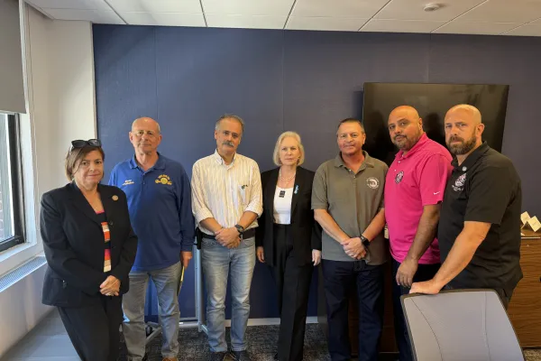 TWU members from Local 100, Local 106 and Local 1400 meet with Sen. Kirsten Gillibrand.