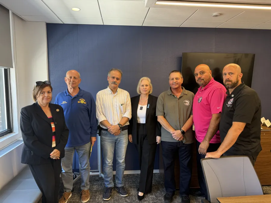 TWU members from Local 100, Local 106 and Local 1400 meet with Sen. Kirsten Gillibrand.