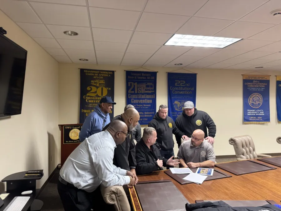 TWU leaders strategizing in Philadelphia